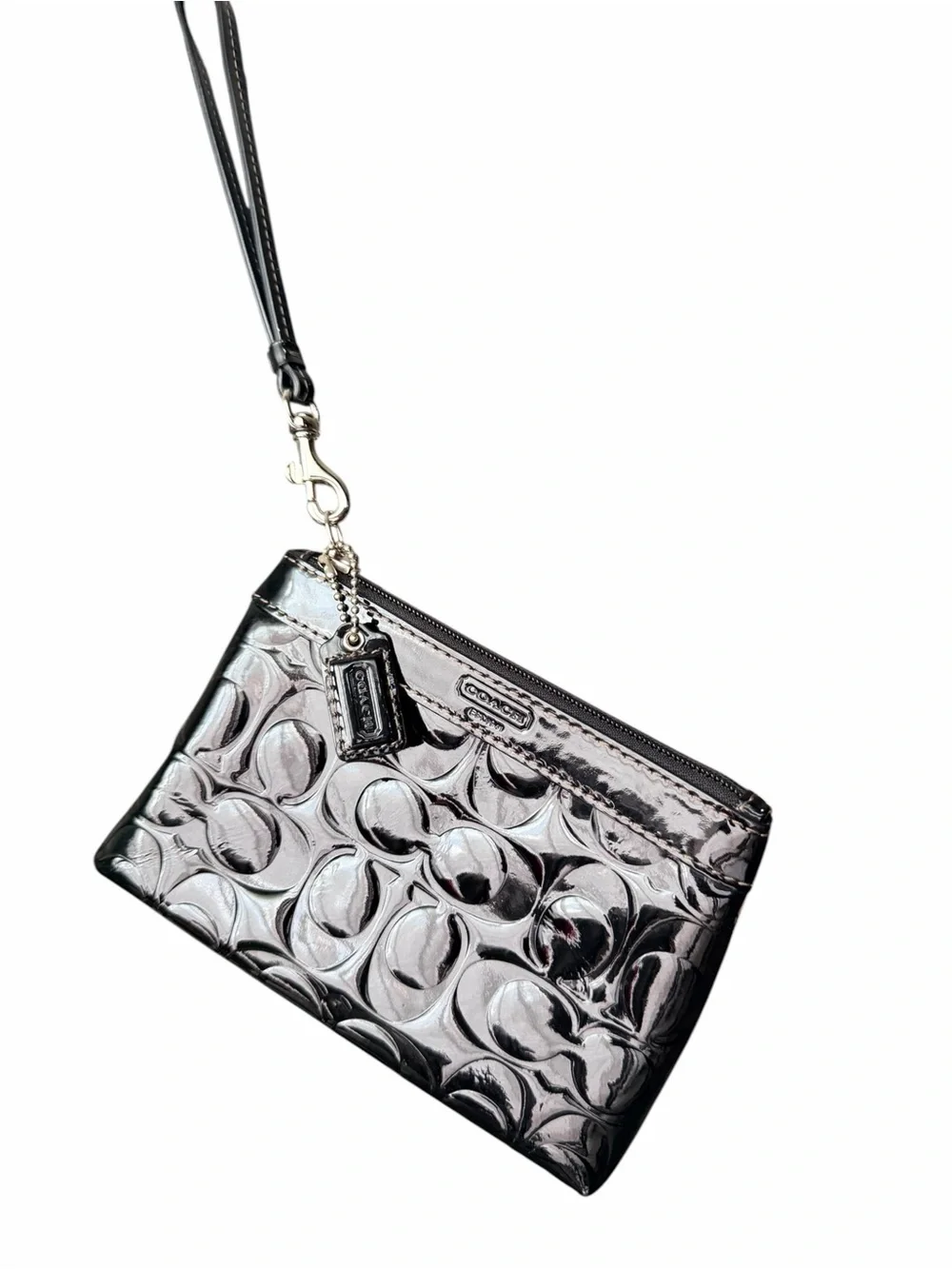 Coach Leah Signature Embossed Patent Leather Tote & Wristlet